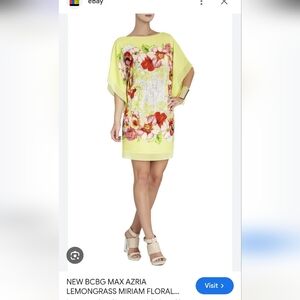 BCBGMaxAzria Yellow Floral Dress